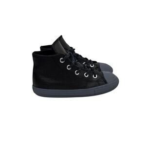 Converse Shoes Chuck Taylor High Top Black Leather Sneakers Size 10